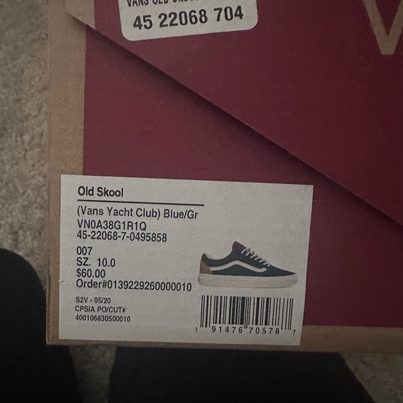 Vans Old Skool, Men’s Size 10, Yacht Club - Picture 5 of 5